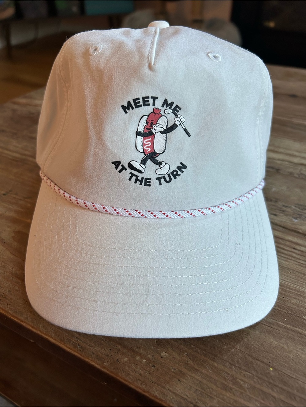 White Graphic 'Meet Me At The Turn' Snapback Hat